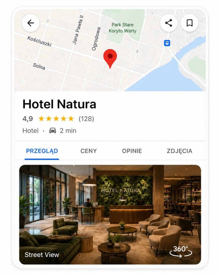 Podgląd wizytówki w Google Maps ze spacerem 360°